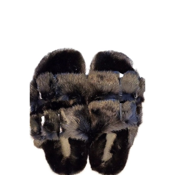 Linda Richard’s black mink slides sz 8 - Picture 2 of 5
